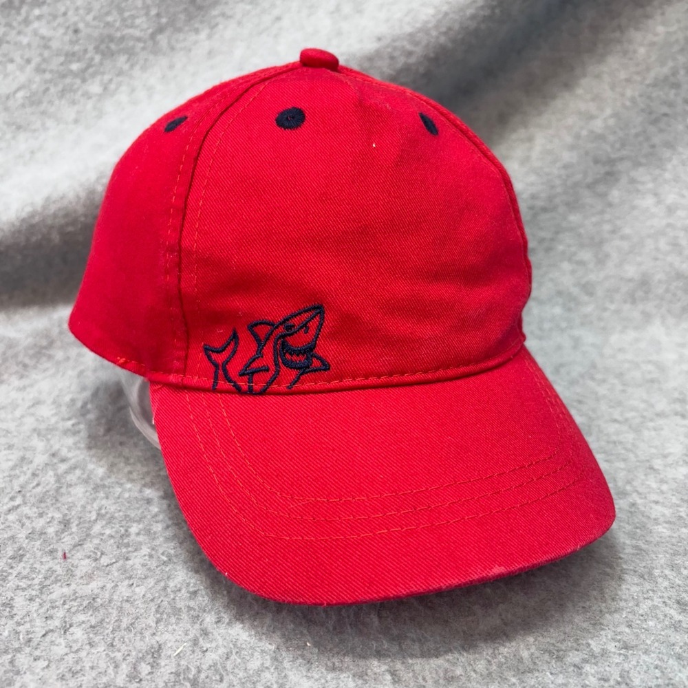 Shark Kids Red F&F Baseball Cap Adjustable Hook and Loop Hat 11-13Y